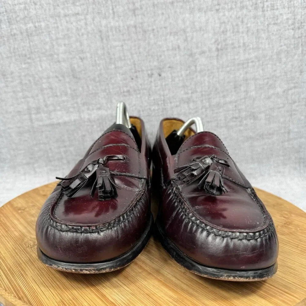 Cole Haan Pinch Tassel Loafers Men's Size 11.5 D Burgundy Leather Dress Shoes